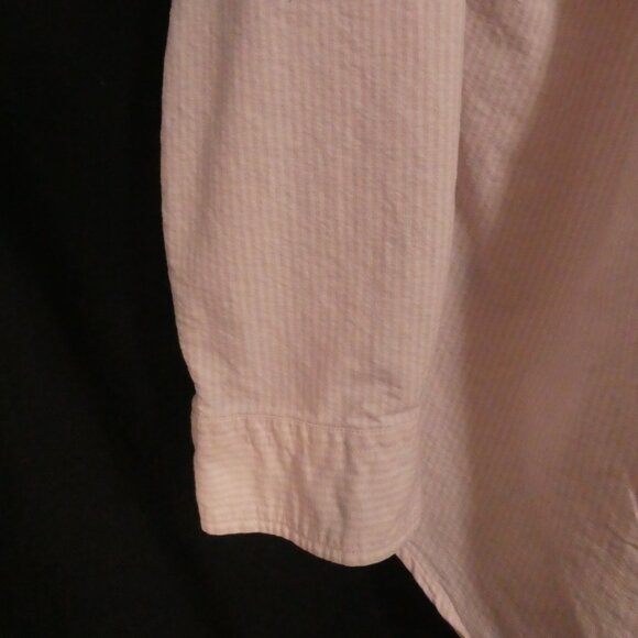 TOMMY HILFIGER | xl - extra large | Pink and White Striped Dress Shirt W/ Pocket - Picture 12 of 14